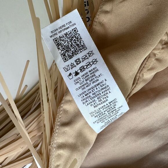 NWT ASOS DESIGN Scoop Neck Mini Dress w/ Shard Sequins Stone / Nude Beige 2 - Picture 13 of 15